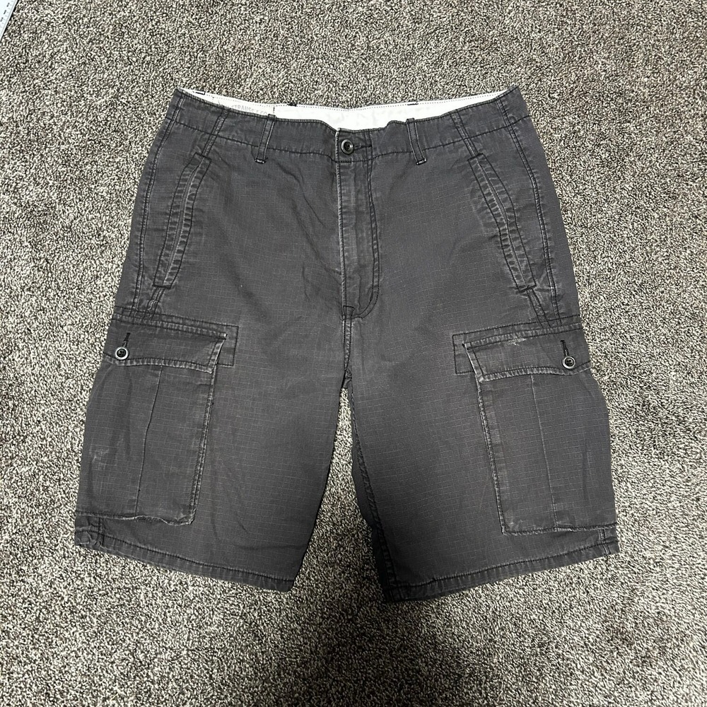 Levi's Cargo Shorts Mens 32 Gray Excellent Ripstop Cotton 6-Pocket Utility - Picture 1 of 4